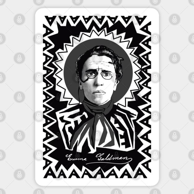 Emma Goldman in Black and White Magnet by Exile Kings 